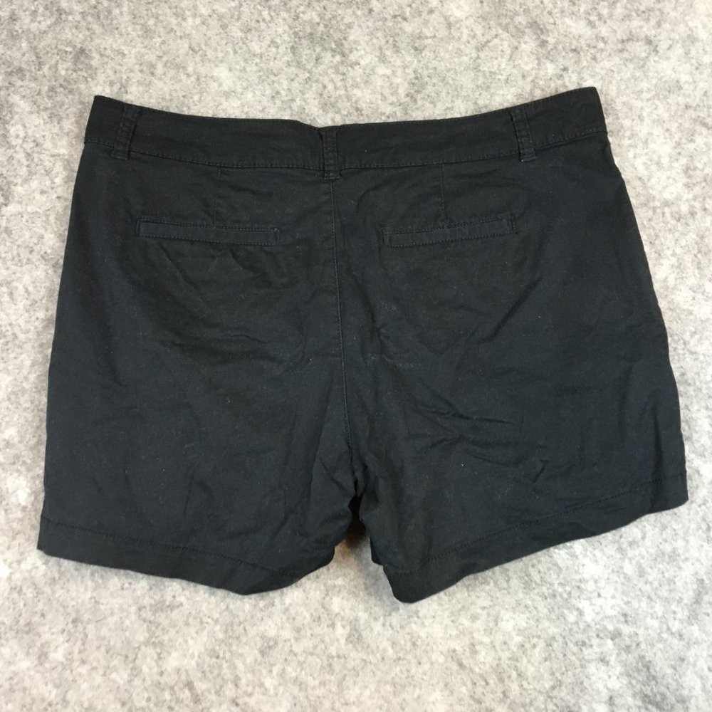 Sonoma Shorts 16 Solid Black Chino Midi Twill Casual Work Uniform Womens Stretch - Picture 11 of 12